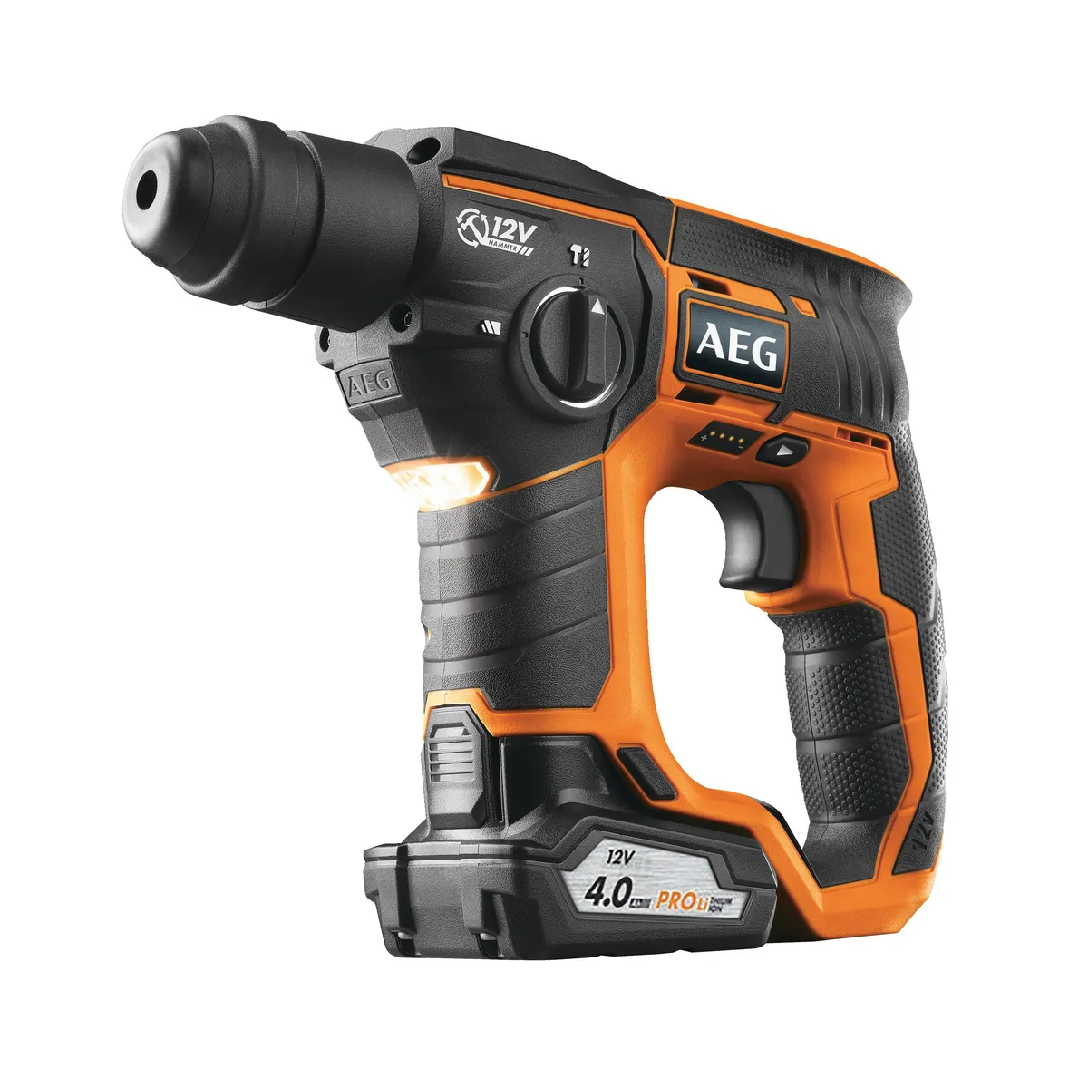 AEG BBH 12 12V Akülü SDS-Plus Kırıcı Delici, stüdyo ürün fotoğrafı