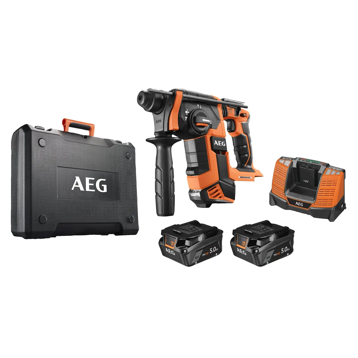 AEG BBH 18BL 18V Akülü SDS-Plus Kırıcı Delici, stüdyo ürün fotoğrafı