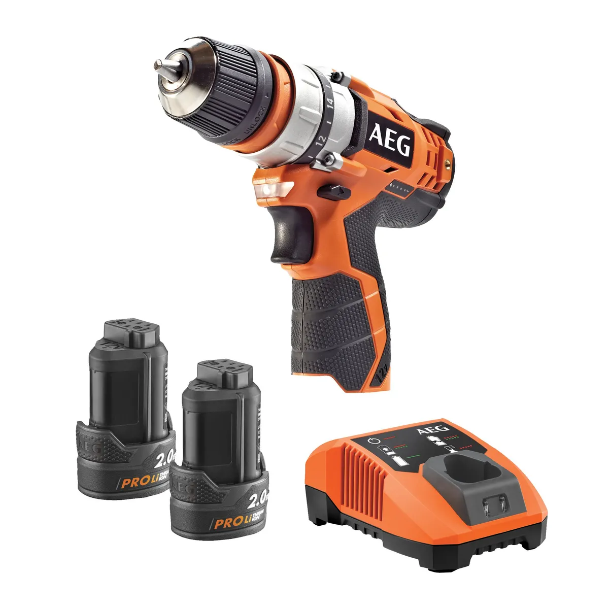 AEG BBS 12C2 12V Akülü Matkap, stüdyo ürün fotoğrafı