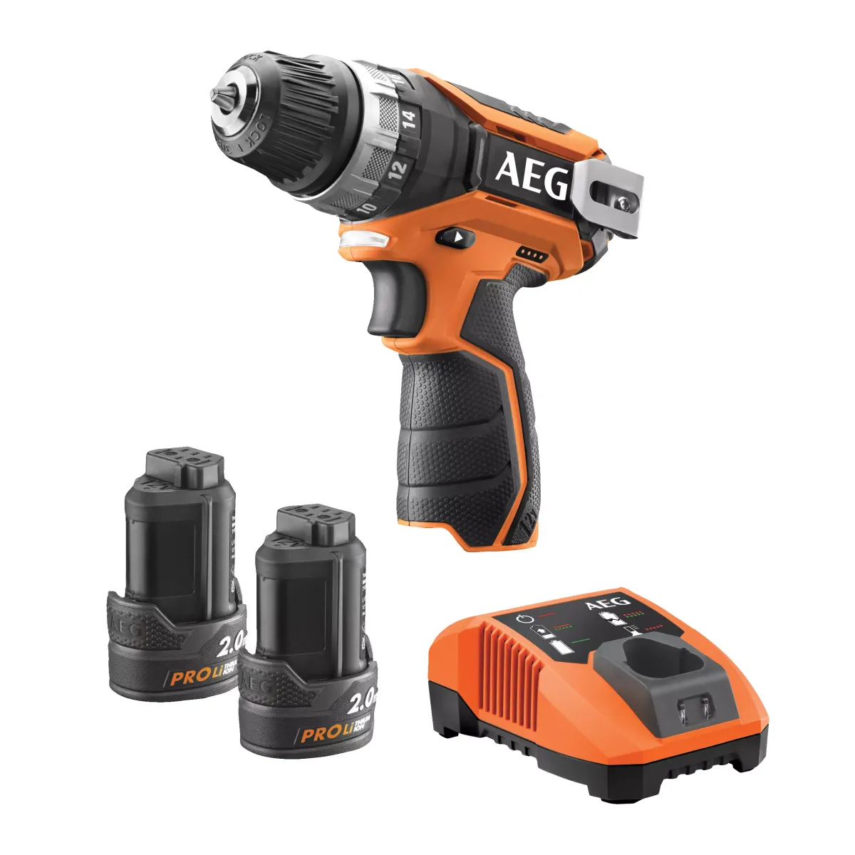 AEG BS 12C2 12V Akülü Matkap, stüdyo ürün fotoğrafı