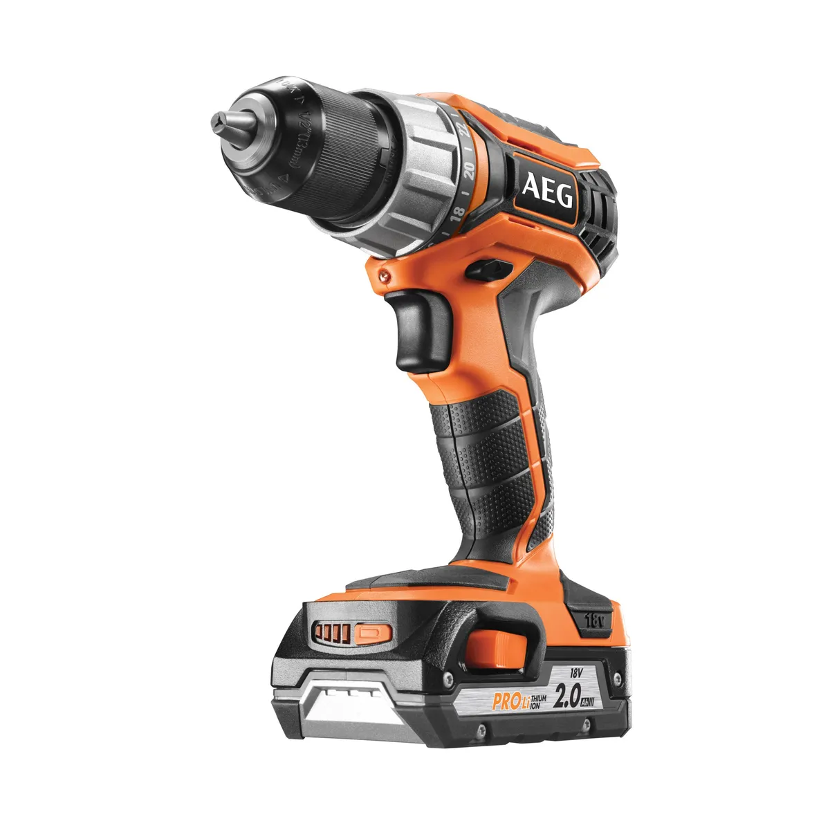 AEG BS 18C2 18V Akülü Matkap, stüdyo ürün fotoğrafı