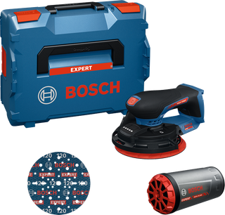 Bosch EXPERT EXEX18V-150-5 18V 150 mm eksantrik zımpara, stüdyo ürün fotoğrafı