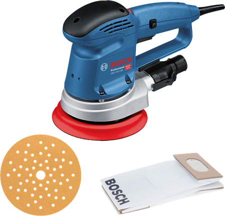 Bosch GEX 34-150 340W 150 mm eksantrik zımpara, stüdyo ürün fotoğrafı