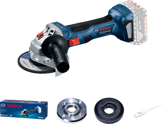 Bosch GWS 180-LI 18V 125 mm avuç taşlama, stüdyo ürün fotoğrafı