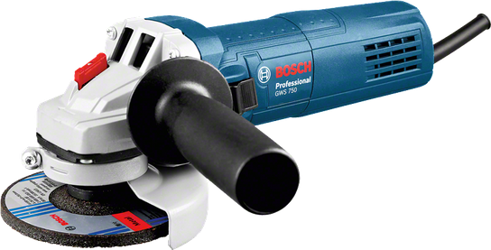 Bosch GWS 750 750W 115 mm avuç taşlama, stüdyo ürün fotoğrafı