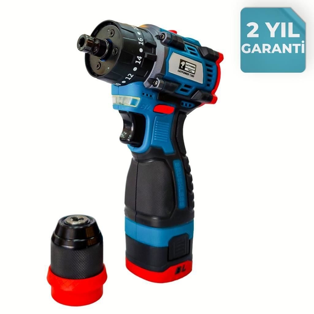 CatPower 1360 16V Akülü Darbeli Vidalama Matkap 10mm 40Nm