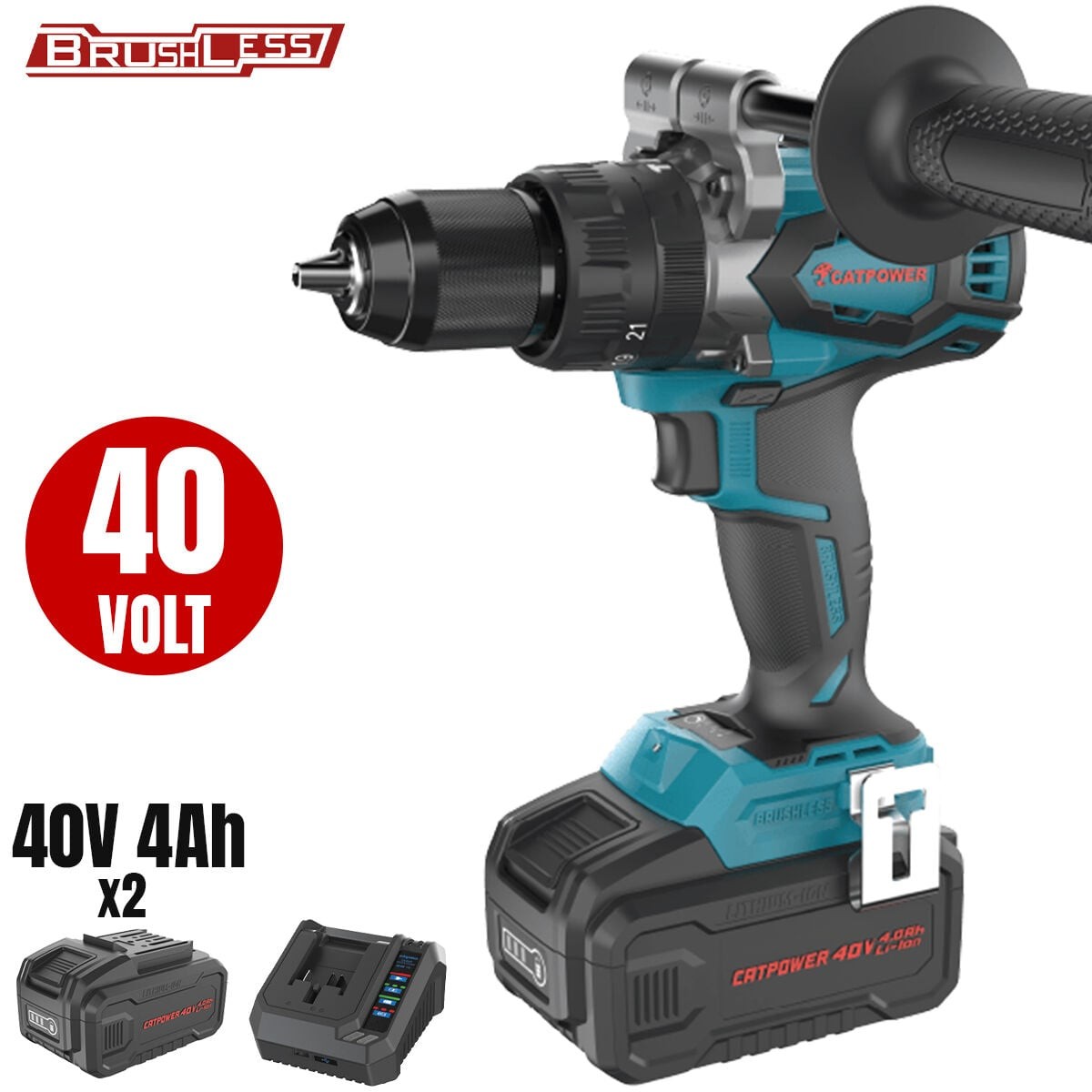CatPower 4411 40V Akülü Darbeli Vidalama Matkap 13mm 150Nm