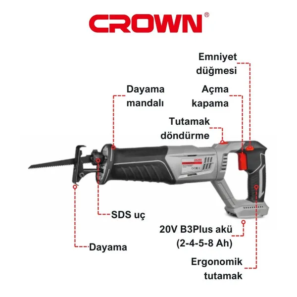 Crown Akülü Tilki Kuyruğu 20V-Solo CT25007HX