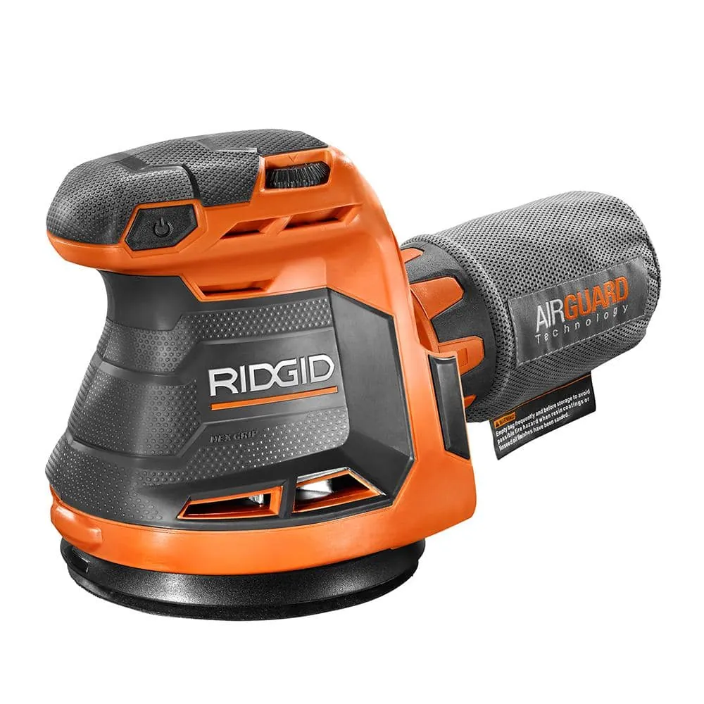 Ridgid R8606B 18V 125 mm eksantrik zımpara, stüdyo ürün fotoğrafı