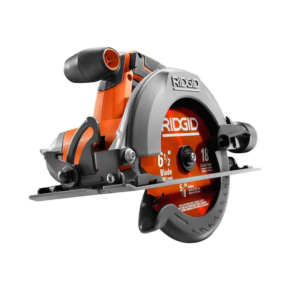 Ridgid R8655B 18V 165 mm daire testere, stüdyo ürün fotoğrafı