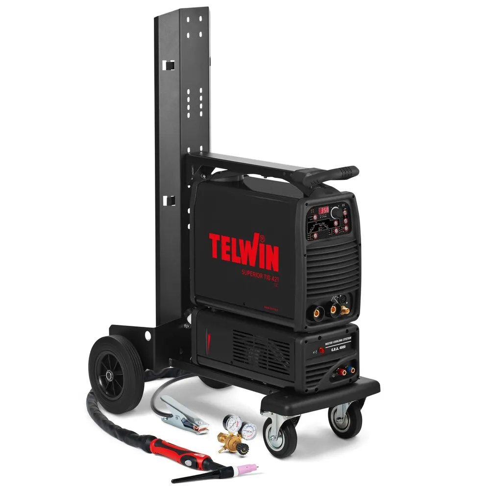 Telwin SUPERIOR TIG 421 DC AQUA + ACC. + TROLLEY TIG/MMA Kaynak Makinesi 350A