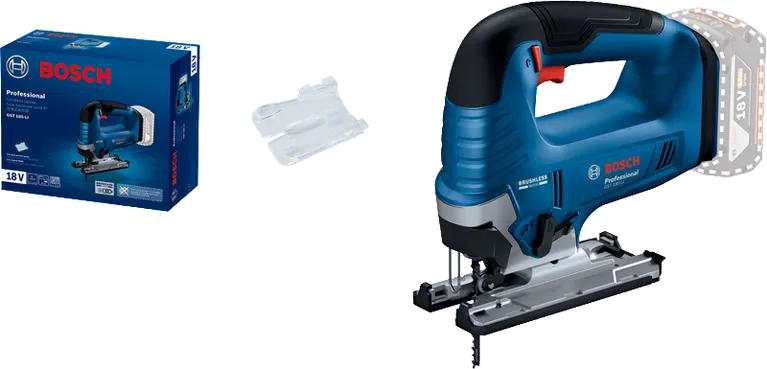 Bosch GST 185-LI 18V kavisli tutamak dekupaj testere, stüdyo ürün fotoğrafı