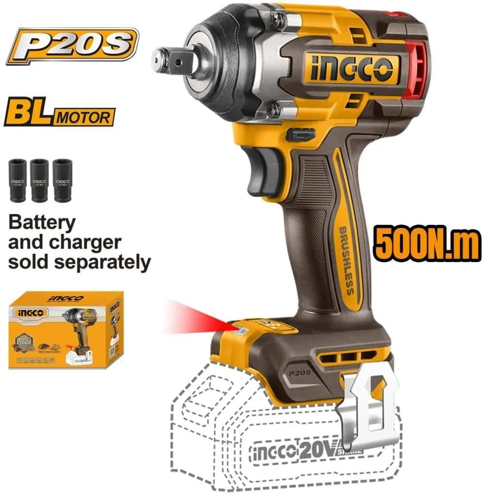 Ingco CIWLI20501 20V Akülü Kömürsüz 1/2" Somun Sıkma