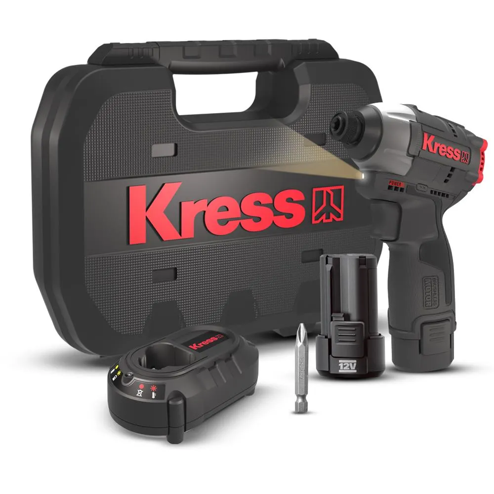 Kress KUB50 12V Akülü Kömürsüz Darbeli Tornavida